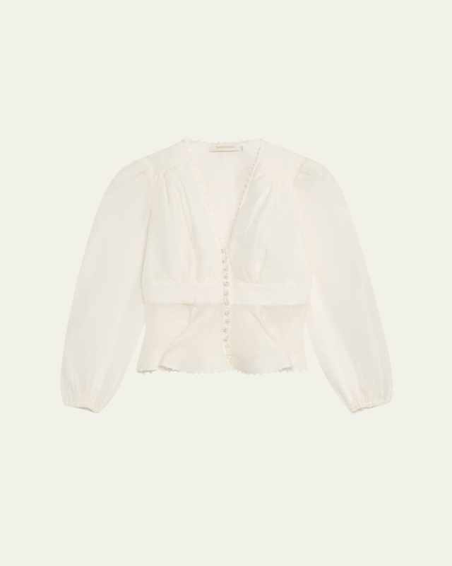 Dawning Beaded V-Neck Blouse